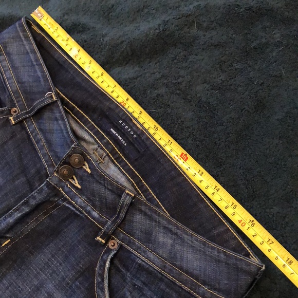 🇬🇧Hudson Button back pocket wide boot leg belt loops comfy jeans - Picture 12 of 12